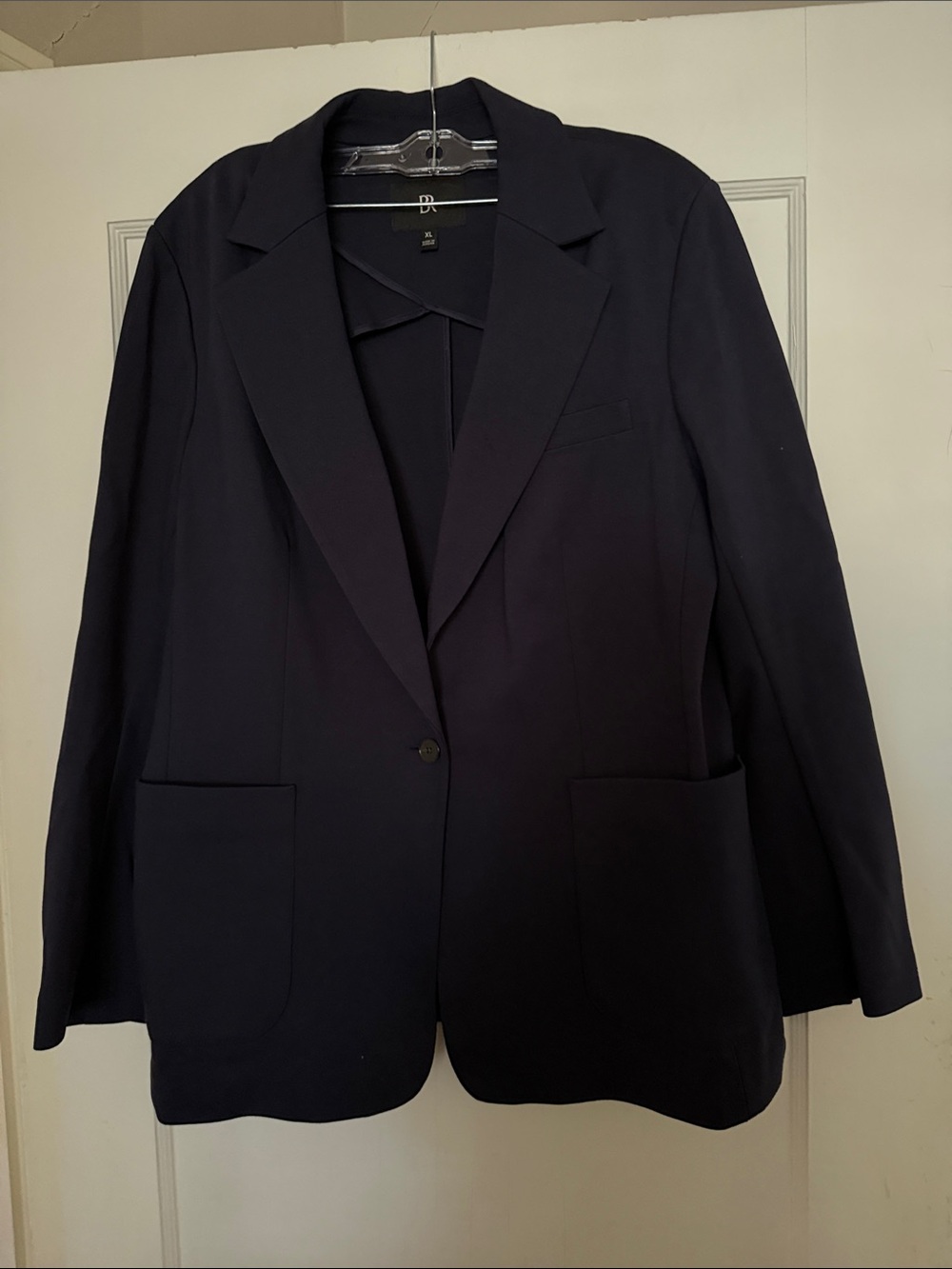 Banana Republic Navy Single-Button Ponte Blazer